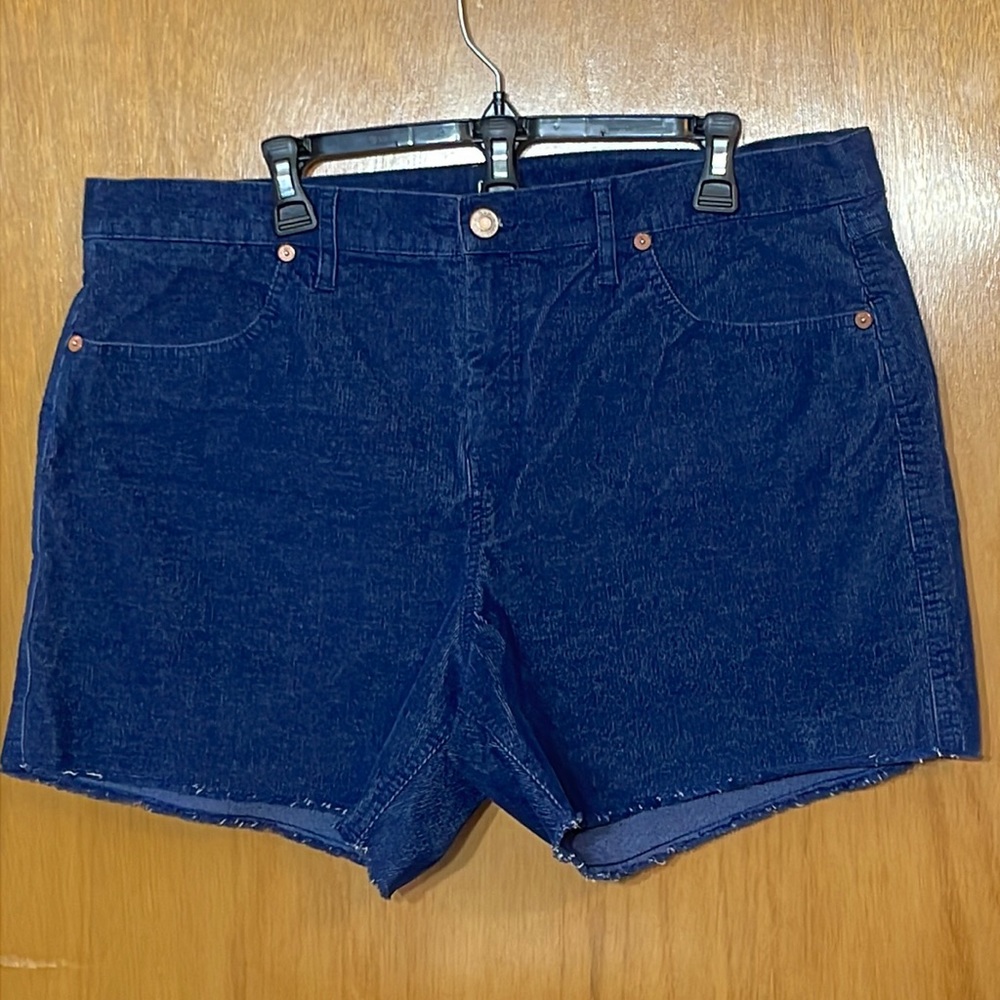 GAP Womens 16 Blue Corduroy Cut Off Shorts